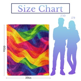 Manta de franela suave y acogedora con arco iris, para sofá, ropa de cama, viajes, decoración de arco iris, regalos para exteriores e interiores, 60 x 50 pulgadas