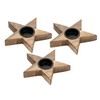 Tea Light Holder Stars Set of 3 15 x 15