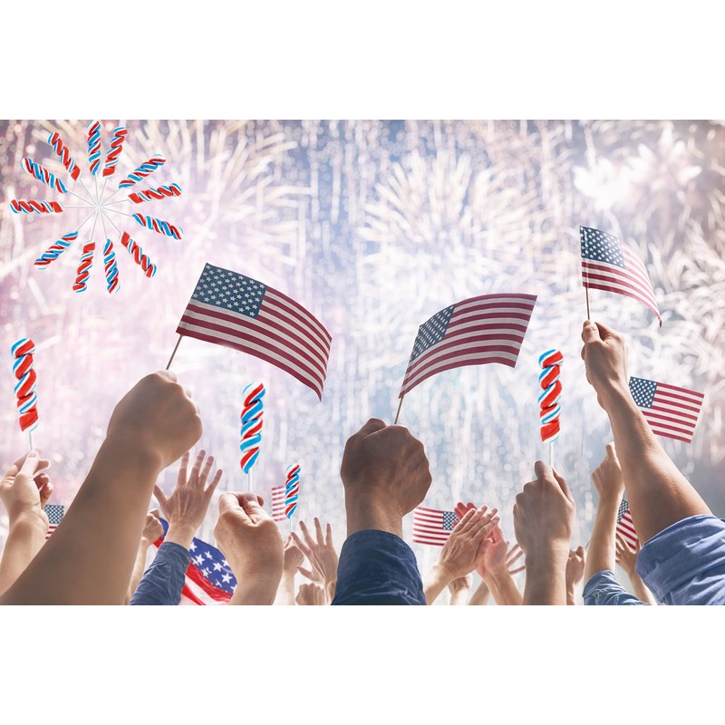 Fruidles Patriotic Twist Lollipop, USA Red, Blue, & White Mixed