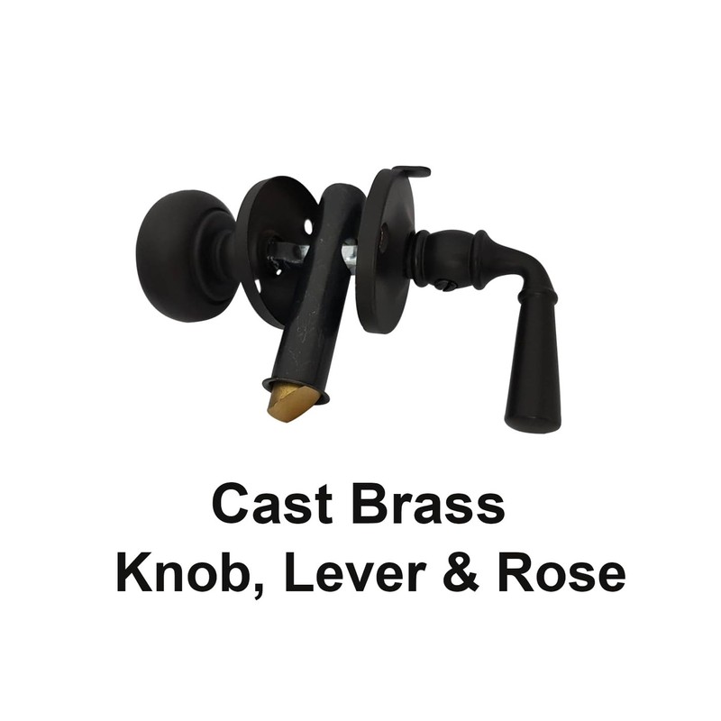 QCAA Solid Brass Storm Door Latch, Brushed Antique Brass, Made