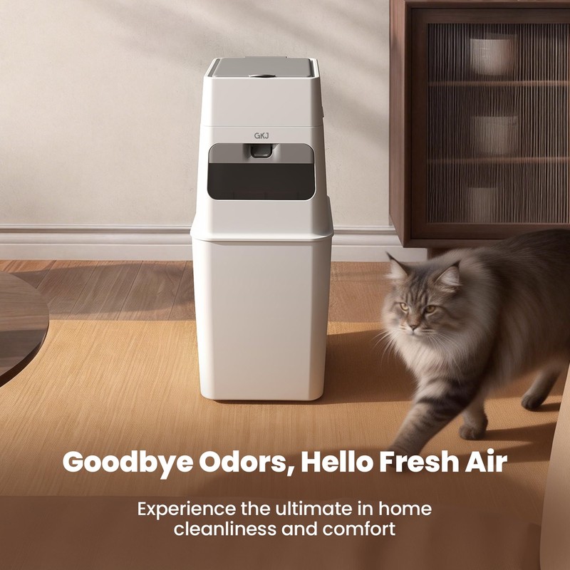 GKJ Cat Litter Box Waste Disposal System for Odor Control