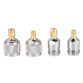 Hakeeta 4 Unidades Adaptador SMA a N, SMA Macho a N Macho, SMA Hembra a N Macho, SMA Macho a N Hembra, SMA Hembra a N Hembra, 4 Tipo RF Conector de Adaptador coaxial
