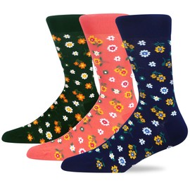 MAKABO Women's Bamboo Top Soft Breathable Casual Socks, 3 Pairs Multicolor Animal Seamless Printed Floral Socks, 4-7
