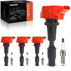 A-Premium (Red) Set of 8 Ignition Coil Pack and Iridium Spark Plugs Compatible with Hyundai Sonata 2015-2019, Santa Fe 2019-2020, Santa Fe Sport, Tucson & Kia Optima, Sorento, Sportage Rondo, 2.0L