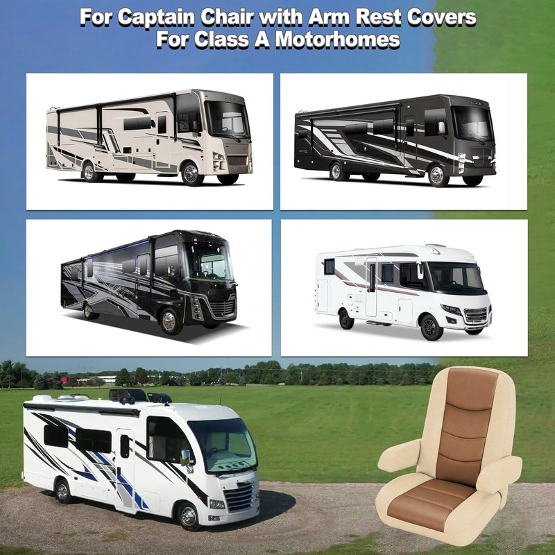 runfider RV Seat Covers for Captains Chairs 2 Pack Class