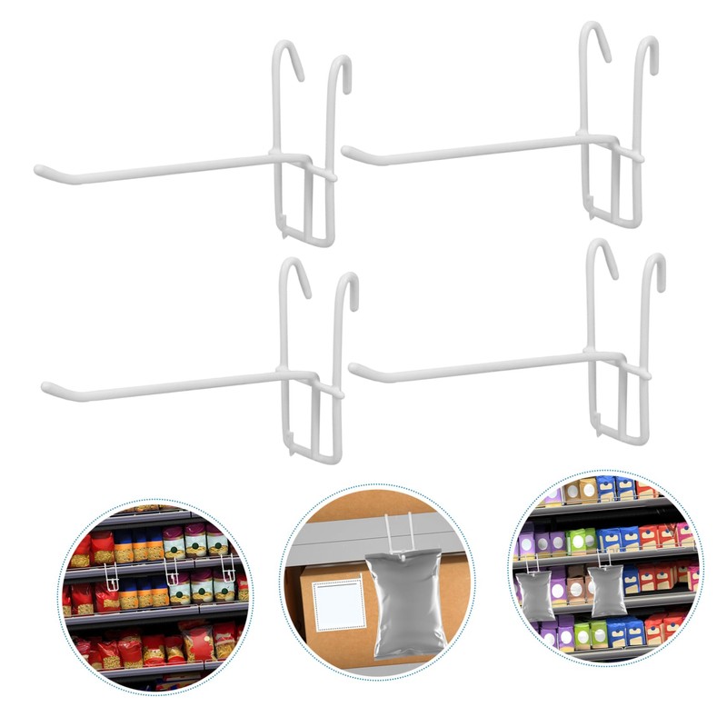 Tofficu 4sets Practical Iron Hooks for Household Grid Wall Display