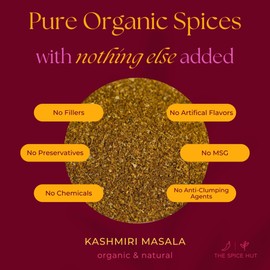 Organic Kashmiri Masala Spice Powder, No Salt, Aromatic Indian Curry Powder Seasoning for Cooking Easy Indian Food at Home / Biryani, Stews, Marinades, Rubs, Vegetable Curries / All-Natural, Kosher, Vegan, Gluten Free, Keto -No MSG- 1lb Bulk Pack