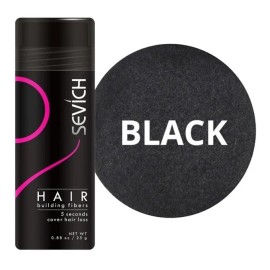 Kit Fibra Capilar Sevich Negro 25gr Con Bomba Aplicadora