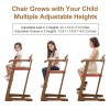 Solid Wood Toddler High Chair Modern Design Adjustable Height Easy