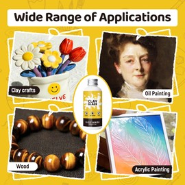 100ml Air Dry Clay Glaze Gloss Varnish Air Dry Clay Glaze Kit, High Gloss Glaze Prevent Clay Cracking,Scratches,Wear, Also Prevent Arts, Ceramics, Oil Paintings, Wood, Art Paintings Artwork, Gloss