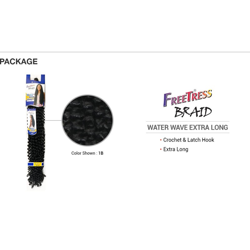 FreeTress Crochet Braids Water Wave Extra Long (5-pack, 2)