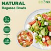 ECONX 50Pcs Biodegradable Bagasse Bowls 6oz White Sugarcane Disposable Bowl