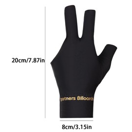 2PCS Anti Slip Billiard Glove 3 Fingers Show Gloves Left Hand Snooker Glove Billiard Accessories Fits on Left Hand for Men Women