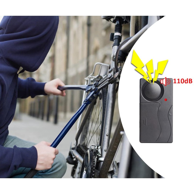 Lancoon Wireless Anti-Theft Vibration Alarm, 110dB Loud Sensitivity Adjustable Motion