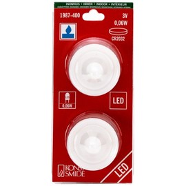 Konstsmide LED Teelicht 2er Set, klein, 2 blaue Dioden, batteriebetrieben, Innen, 2 x CR2032 3V (inkl.) - 1987-400, Blau