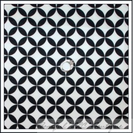 Alexander Henry BonEful Fabric FQ Cotton Quilt VTG Black White B&W Dot Ring Diamond Antique SALE