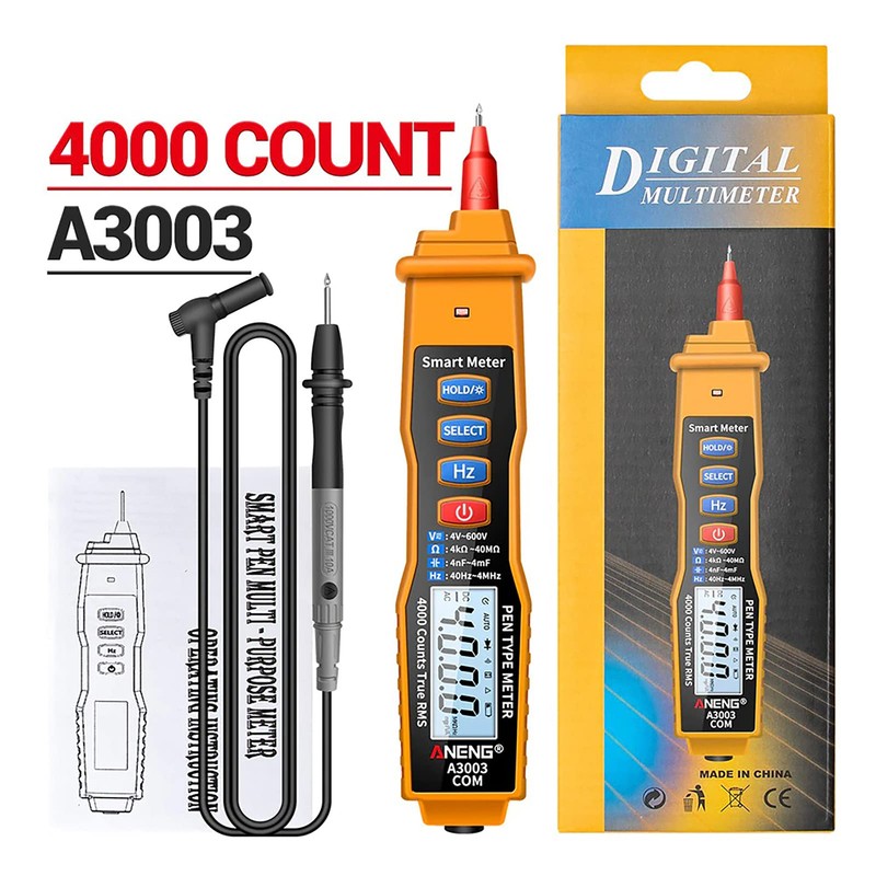 TKSE Multimeter Digital Stift, A3003 Stifttyp-digitalmultimeter Berührungsloser Ac/dc-spannungswiderstands-kapazitäts-hz-tester & Non-contact