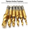 Bestgle 6 Pcs Titanium Drill Tap Combination Bit Set Countersink