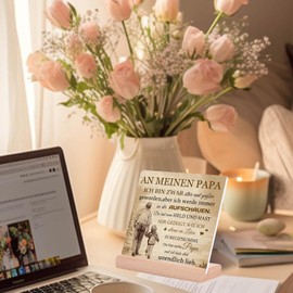 Papa Geschenk von Tochter Sohn,Acryl-Plakette Papa Geburtstag Geschenk, Handgemacht Aclyschild Mit Spruch Geschenke für Papa zum Vatertag Geburtstag