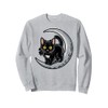 Mystical Black Cat and Moon Scene Sweatshirt