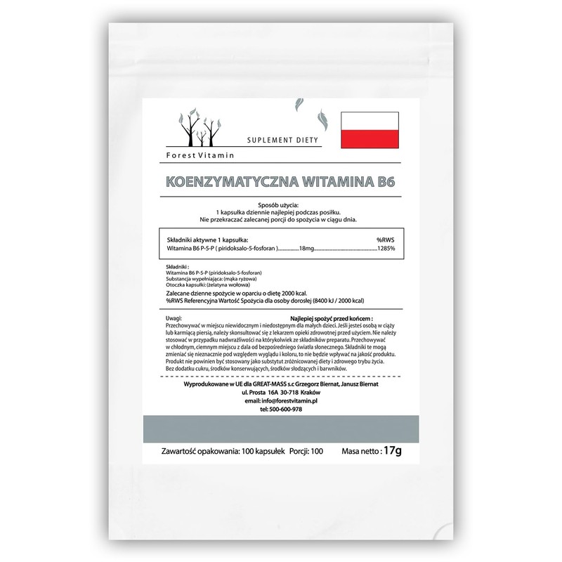 P5P - Forest Vitamin - P5P Coenzymated Vitamin B6-100 Capsules