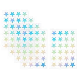 ONLYKXY 5sheet 1.18in Star Shape Self Adhesive Silver Glitter Lable Holographic Reward Sticker Decal for Teacher DIY Craft Christmas Decor Photo Card Car Case Cup Bottle Small Item Applique Tag