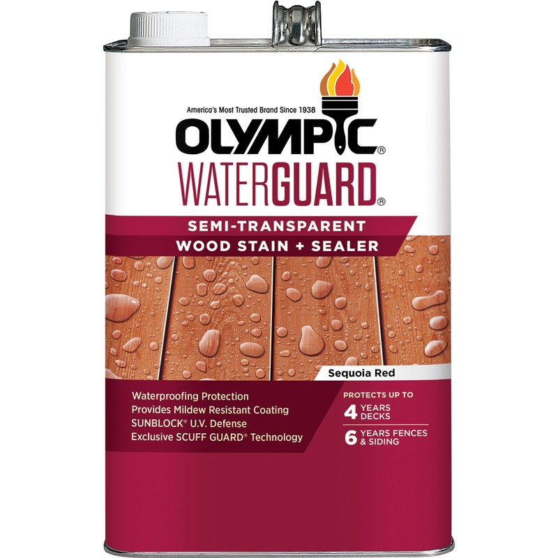 Olympic WaterGuard 1 gal. Sequoia Red Semi-Transparent Wood Stain and