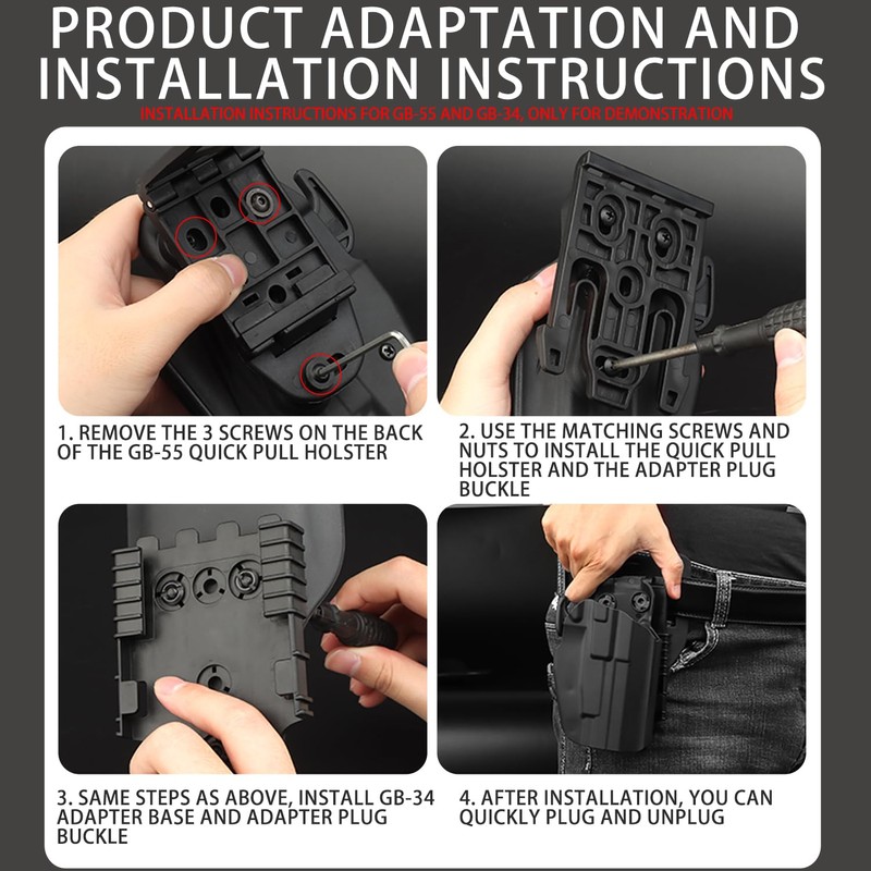 Gunyoo Quick Locking System Kit, with QLS19 and QLS22 Adapter