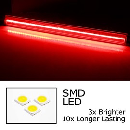 iJDMTOY Black-Out Smoked Lens 54-SMD Full LED Strip Illuminated Rear Center Tailgate ID Identification Lightbar, Compatible with Ford 2017-up F250 F350 F450
