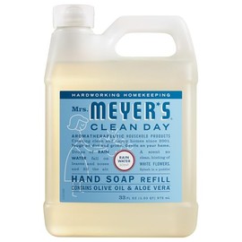 Mrs. Meyer’s Refill Jabón de Manos Líquido Rain Water, 975 ml | Repuesto con Aroma Limpio y Refrescante | Fórmula Suave de Origen Vegetal | Ideal para Uso Diario | Sin Parabenos ni Crueldad Animal