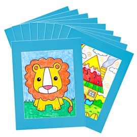 HOTUO 12 Pack A4 Paper Frames for Kids Drawing, Blue Cardboard Picture Frame with PVC Film, Display 8.5x11