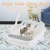 Open Top Cat Litter Box with Scoop, Anti-Splashing High Side