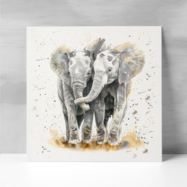 Postcard Prints - Anniversary Card For Husband or Wife Anniversary Card For Boyfriend or Girlfriend Cute Elephants Wedding Anniversary For Couple
