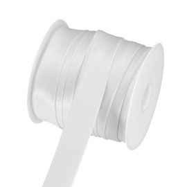 sourcing map Double Fold Bias Tape 1"(2.5cm) x 25 Yds Satin Bias White