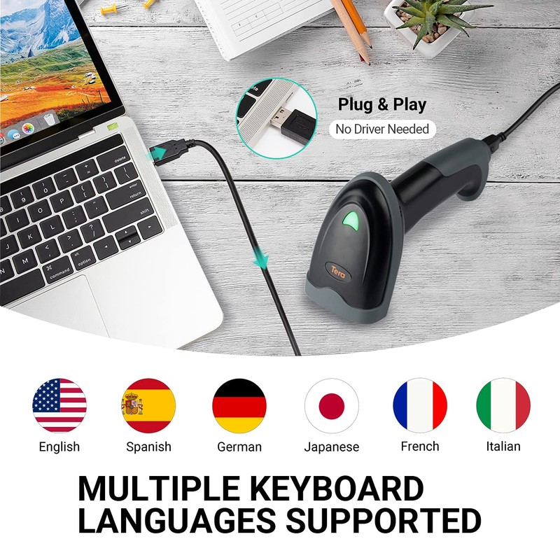 Tera Pro Series Extreme Performance Barcode Scanner 1D Wireless Laser,