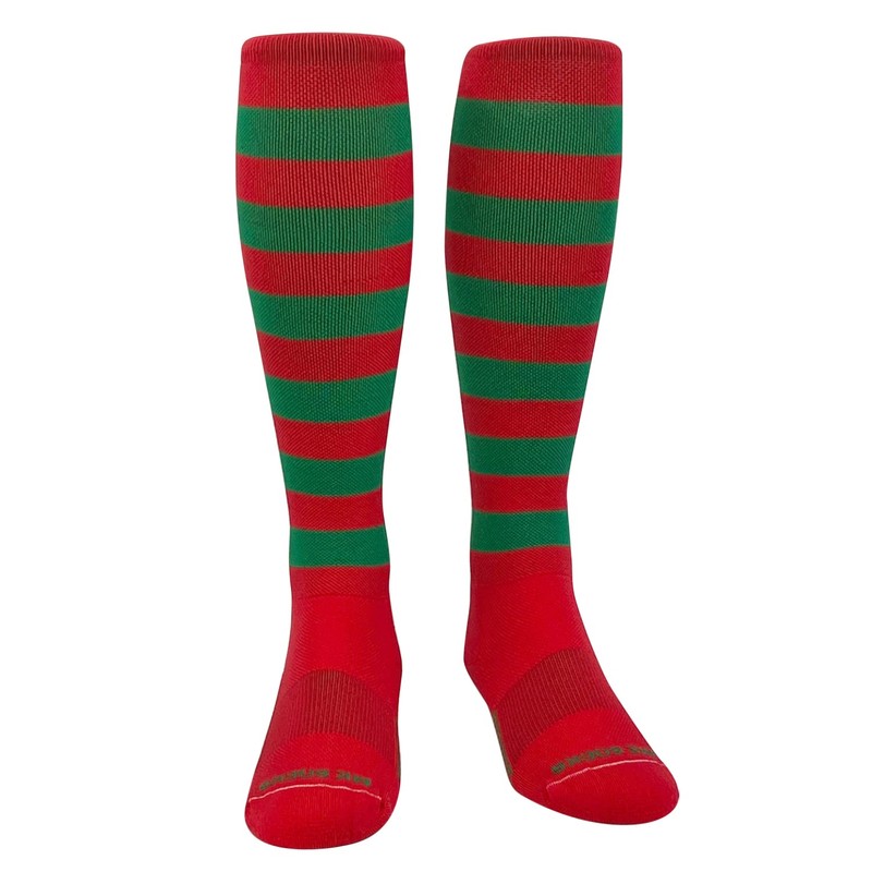 MK Socks Baseball Softball Candy Cane Stripes Christmas Knee high