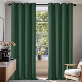 Deconovo Deconovo Home Decoration Blackout Curtains Thermal Insulated Curtains Eyelet Curtains for Living Room Forest Green W55 x L87 One Pair