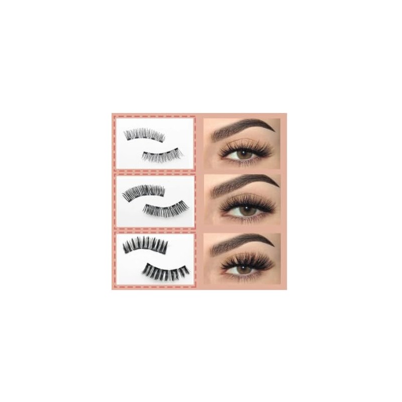  Marvulur Magnetic Eyelashes, Marvulur Reusable Magnetic Eyelash Kit, Natural