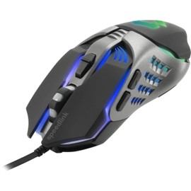 Speedlink Tyalo Sl-680015-bk - Mouse óptico para Videojuegos con iluminación Multicolor (3200 dpi), Color Negro y Gris