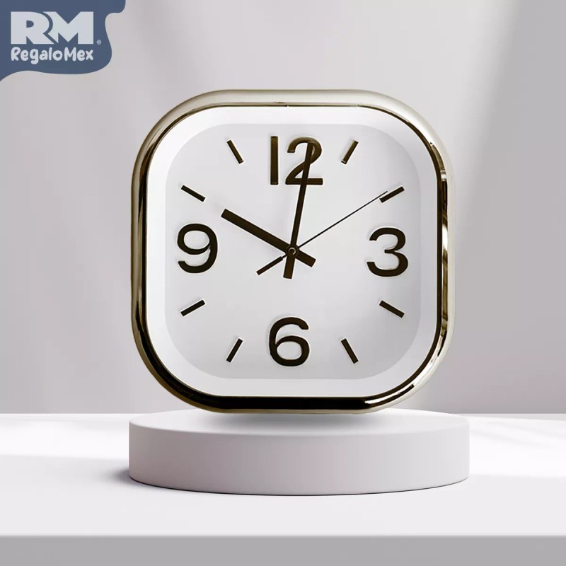 Rm Regalomex Reloj Análogo De Pared Cuadrado Plástico