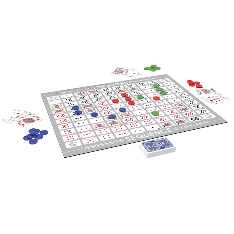 SEQUENCE- Original SEQUENCE Game with Folding Board, Cards and Chips