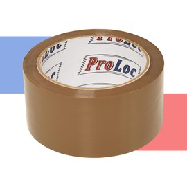 ProLoc Low Noise Packaging Tape - Pick Colour & Qty: 1 Roll of Brown Tape (48mm x 66m) - Strong Packing Tape with Secure Seal & Silent Unwind - Sticky Parcel Tape for Packing Boxes & Moving House