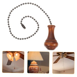 Operitacx 5 Stück perlenbesetzte Lüfterzugkette Lüfter ziehen leichte Zugkette dekorativ Zugketten-Anhänger-Verlängerung Ventilatorkettenverlängerung hölzern