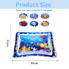 Wassermatte Baby, Baby-Spielzeug, Baby Aufblasbare Spielmatten, Kann als Liegestützmattenspielzeug verwendet werden, Baby für 3 6 9 Monate (Meerjungfrau)