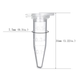 BKMAMLAB - Tubos de microcentrífuga de 0,5 ml, 1000 unidades, frascos pequeños de plástico esterilizado EO con tapas para almacenamiento de muestras sin fugas (1000)