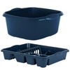 Navy Blue Kitchen Set - Large Dish Drainer and Rectangle