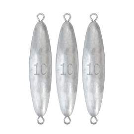 BLUEWING 10oz Torpedo Sinker Through Wire Fishing Weight Sinkers Saltwater Bullet Lead Fishing Sinkers Double Ringed One Piece Wire Trolling Weight Sinker