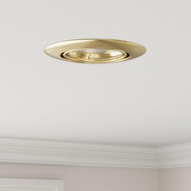 vidaXL Gold Metal LED Recessed Light Set of 6 - Modern Round Fixtures for Living, Dining Room, Kitchen - Energy Efficient, Easy Installation, Sleek Contemporary Design, Indoor Use