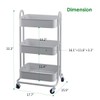 Melody House 3-Tier Metal Mesh Utility Rolling Cart Storage Organization