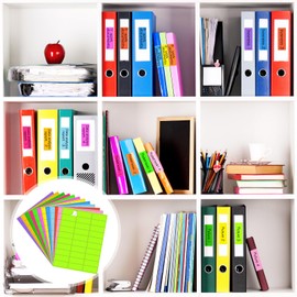 Geyee 1800 Pcs Fluorescent Address Labels Colored Address Labels 1'' x 2-5/8'' Neon Color Printable Stickers for Printer Return Mailing Shipping Message(Multicolor)